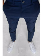 Pánské chino kalhoty rybí kosti tmavě modré Dstreet UX3967