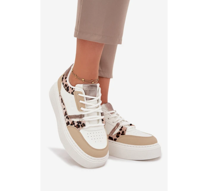 Dámské tenisky na platformě Big Star – panterka bílo-béžové Dámské tenisky na platformě Big Star – panterka bílo-béžové