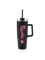 BARBIE - černý cestovní hrnek s průhledným víčkem 900 ml  