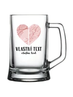 Personalizovaná pivní sklenice - dvě mapy jako srdce Personalizovaná pivní sklenice - dvě mapy jako srdce