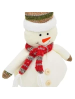 DEKORATIVNÍ SNĚHULÁK 23CM S ČEPICÍ A ŠÁLOU
