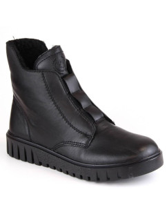 Pohodlné zateplené kožené boty Rieker W RKR619 black
