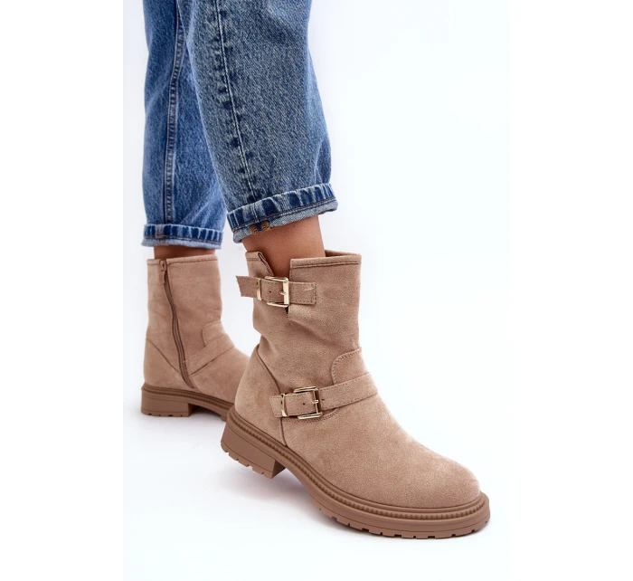 Dámské Boty Na Plochém Podpatku S Bežové model 21638093 - Boto Dámské Boty Na Plochém Podpatku S Bežové model 21638093 - Boto