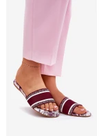 Vzory Ploché Sandály Dámské Bordó model 21689572 - Boto Vzory Ploché Sandály Dámské Bordó model 21689572 - Boto