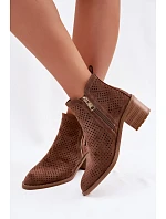 Dámské perforované kotníkové boty Vinceza 58621 Hnědé Dámské perforované kotníkové boty Vinceza 58621 Hnědé