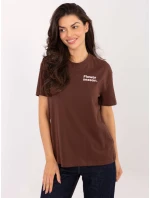 T shirt model 21798160 ciemny brązowy - FPrice T shirt model 21798160 ciemny brązowy - FPrice