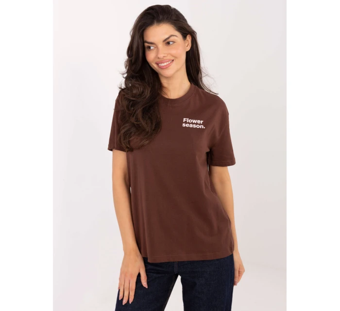 T shirt model 21798160 ciemny brązowy - FPrice T shirt model 21798160 ciemny brązowy - FPrice