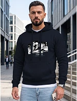Pánská mikina s kapucí a potiskem TOKYO, tmavě modrá, FashionStreet NX5146BX Pánská mikina s kapucí a potiskem TOKYO, tmavě modrá, FashionStreet NX5146BX