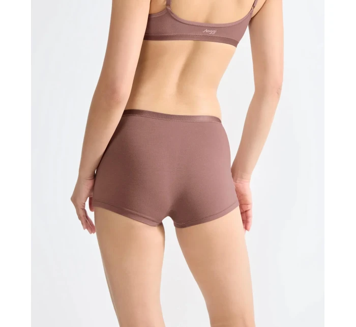 Dámské kalhotky GO Daily Cotton Short 3P - BROWN - sv. hnědé 1141 - SLOGGI Dámské kalhotky GO Daily Cotton Short 3P - BROWN - sv. hnědé 1141 - SLOGGI