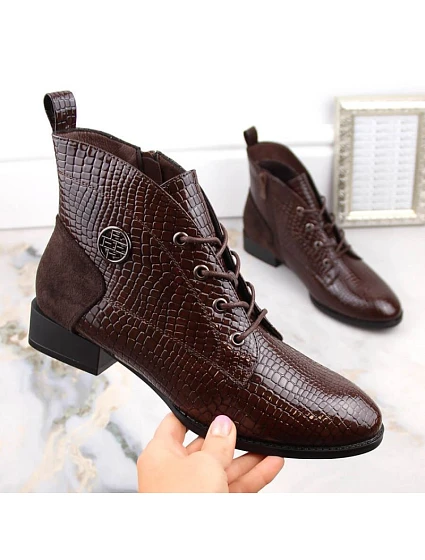 W hnědé lakované zateplené boty s model 22389866 - FILIPPO W hnědé lakované zateplené boty s model 22389866 - FILIPPO