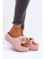 Dámské žabky s mašlí Růžové model 21652092 - Boto