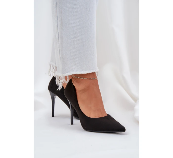 Klasické Lodičky Z Eko Semiše Černé model 21684487 - Boto