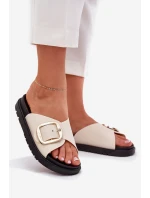 Dámské sandály na platformě se zlatou sponou béžové Jovira