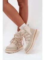 Dámské Botky Trapery Na Platformě Světle Béžové model 21707114 - Boto
