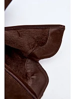 Dámské zateplené kožené kozačky na podpatku Big Star model 22349486 Hnědé - Big Star Shoes Dámské zateplené kožené kozačky na podpatku Big Star model 22349486 Hnědé - Big Star Shoes