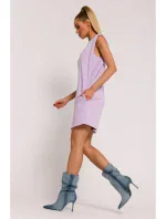 Mini šaty s na ramenou fialové model 19660944 - Moe