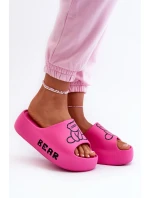 Dámské pěnové pantofle na masivní podrážce s medvídkem Fuchsia Lamira Dámské pěnové pantofle na masivní podrážce s medvídkem Fuchsia Lamira