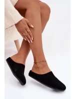 Dámské domácí pantofle z eko semiše – černé Kalvess Dámské domácí pantofle z eko semiše – černé Kalvess