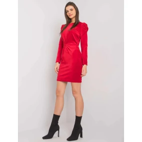 Dámské semišové šaty WN SK H614.34X červené - Rue Paris Dámské semišové šaty WN SK H614.34X červené - Rue Paris
