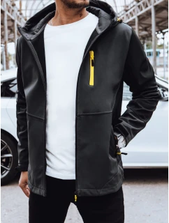 Pánská softshellová bunda s kapucí šedá FashionStreet TX4465