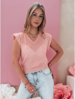 Dámská krátká halenka SELFINA světle růžová FashionStreet MY2438