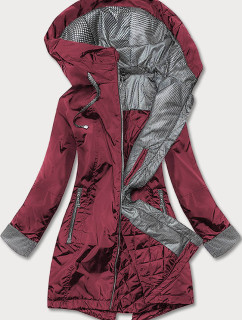 Dámská bunda ve vínové bordó barvě s ozdobnými manžetami model 17552942 - S'WEST