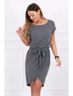 Šaty s obálkovým spodním dílem grafitové melanžové Šaty s obálkovým spodním dílem grafitové melanžové
