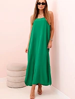 Dlouhá šaty na ramínka zelená