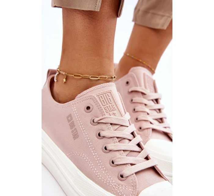 Nízké šněrovací tenisky Big Star LL274970 Nude