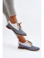 Dámské Kožené Polobotky Na Ploché Podrážce Maciejka 06461-17 Modré