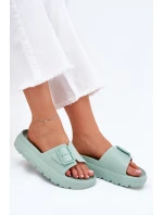 Dámské Pantofle Z Pěny Na Platformě S Přezkou Zelené Viasara Dámské Pantofle Z Pěny Na Platformě S Přezkou Zelené Viasara