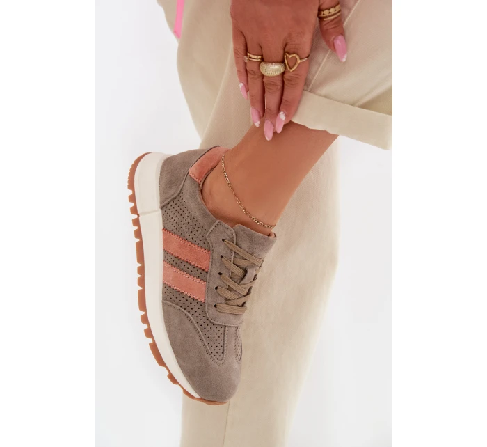 Dámské tenisky z přírodního semiše tmavě zelené model 22013959 - EVENTO Dámské tenisky z přírodního semiše tmavě zelené model 22013959 - EVENTO