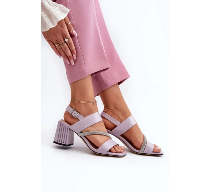 Dámské elegantní sandály na vysokém podpatku fialové D&A Dámské elegantní sandály na vysokém podpatku fialové D&A