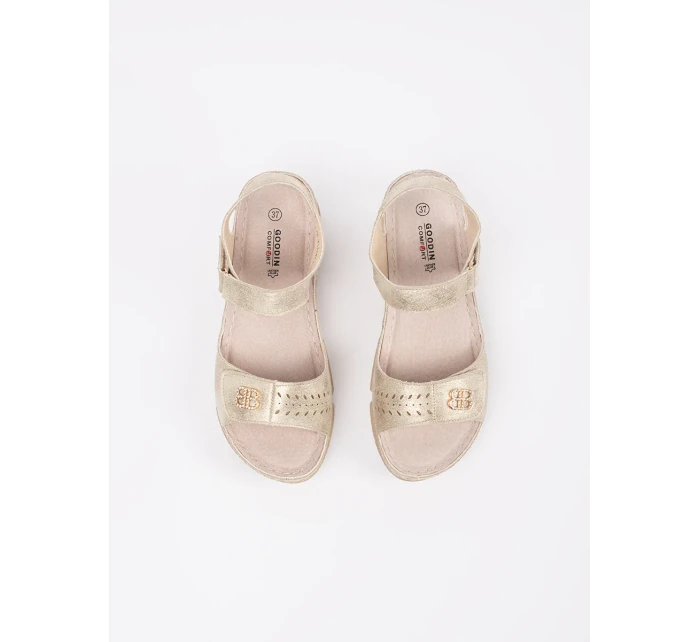 Stylové dámské zlaté  sandály platforma