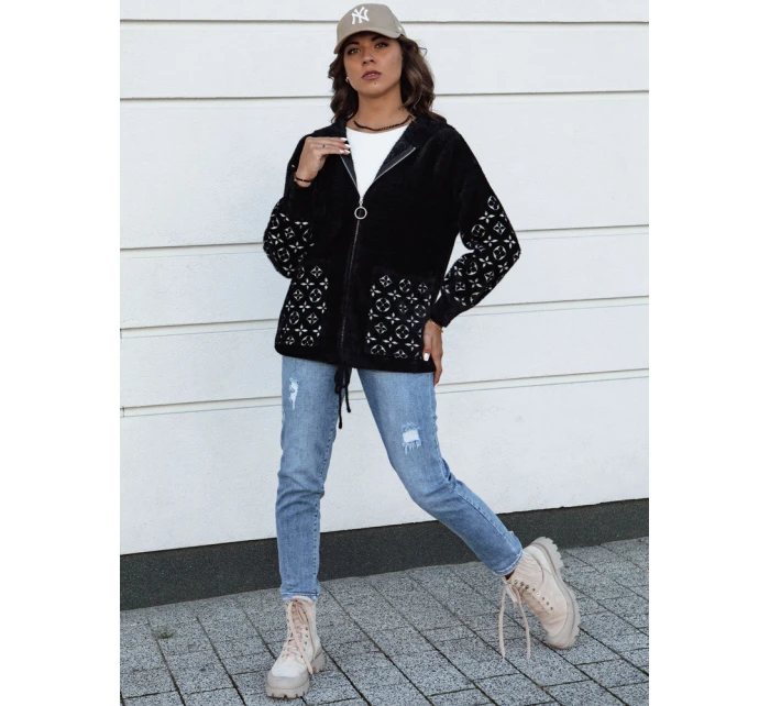 Dámská přechodná bunda z alpaky černá model 21977404 - Dstreet Dámská přechodná bunda z alpaky černá model 21977404 - Dstreet