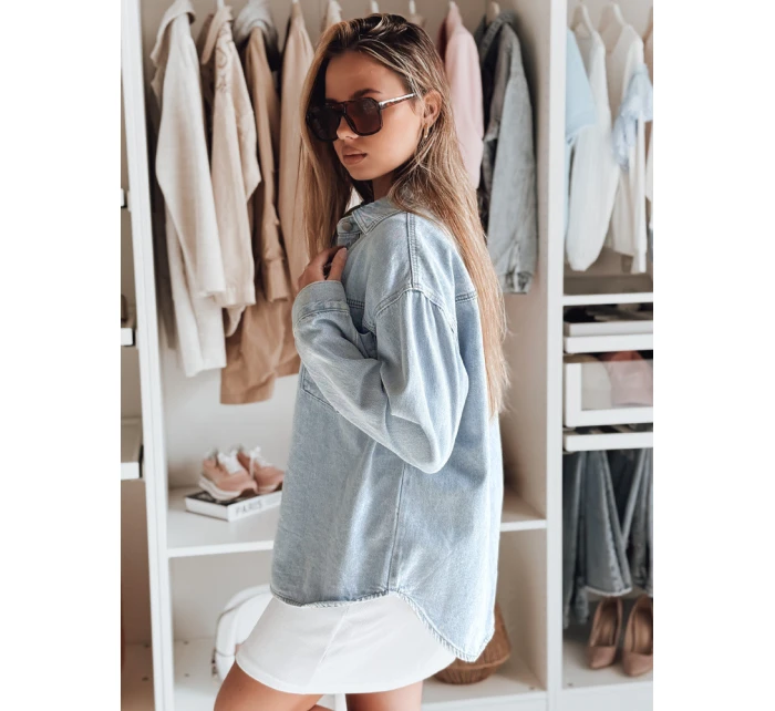 Dámská oversize džínová bunda BLUEDIVA modrá FashionStreet TY4900 Dámská oversize džínová bunda BLUEDIVA modrá FashionStreet TY4900