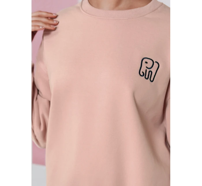 Dámská oversize mikina s výšivkou SOFTSLON růžová FashionStreet BY1432