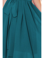 Dámské šifonové šaty v mořské barvě se zavazováním model 17388995 - numoco