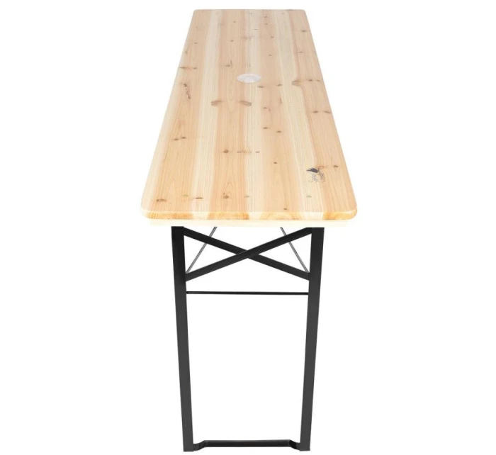 PIKNIKOVÝ BAROVÝ SET DŘEVĚNÝ STŮL A 2 LAVICE