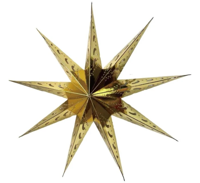 DEKORACE PAPÍROVÁ HVĚZDA Š.45 CM 9 ZLATÉ RÁMEČKY dětské DEKORACE PAPÍROVÁ HVĚZDA Š.45 CM 9 ZLATÉ RÁMEČKY dětské
