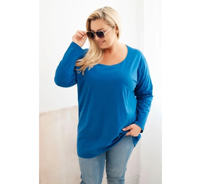 Dámská blůza Plus Size s lodičkovým výstřihem model 21399841 - K-Fashion Dámská blůza Plus Size s lodičkovým výstřihem model 21399841 - K-Fashion