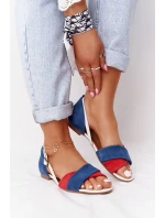 Kožené Sandály Maciejka 04614-17 Tmavě Modré-červené