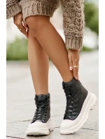 Kožené Zateplené Tenisky Na Masivní Platformě Big Star model 21676148 Černé - Big Star Shoes Kožené Zateplené Tenisky Na Masivní Platformě Big Star model 21676148 Černé - Big Star Shoes