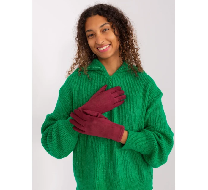 Rękawiczki AT RK model 19381400 bordowy - FPrice Rękawiczki AT RK model 19381400 bordowy - FPrice