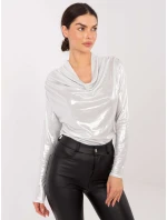 Bluzka DHJ BZ model 20606074 srebrny - FPrice Bluzka DHJ BZ model 20606074 srebrny - FPrice
