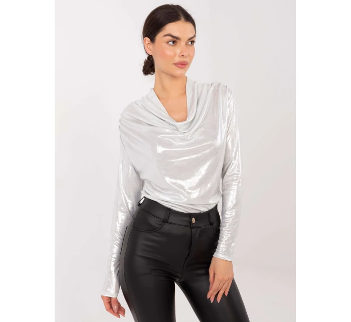 Bluzka DHJ BZ model 20606074 srebrny - FPrice Bluzka DHJ BZ model 20606074 srebrny - FPrice