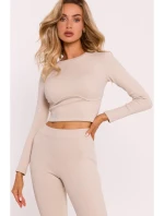 M817 Žebrovaný korzetový top s dlouhými rukávy - pískový M817 Žebrovaný korzetový top s dlouhými rukávy - pískový