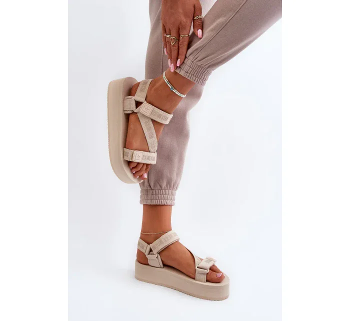 Dámské sandály na platformě Big Star - béžové