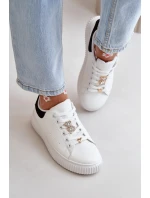 Nízké Tenisky Z Eko Kůže S Odznaky Bílo-Černé Cillione Nízké Tenisky Z Eko Kůže S Odznaky Bílo-Černé Cillione