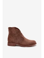 Dámské botky S.Barski – hnědé, nízký podpatek Dámské botky S.Barski – hnědé, nízký podpatek